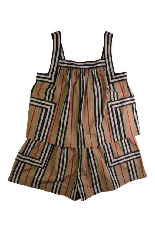 A Beige Sleeveless Rompers from Burberry in size 10Y for girl. (Front View)