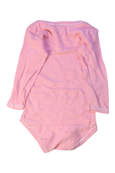 A Pink Long Sleeve Bodysuits from Petit Bateau in size 6-12M for girl. (Back View)