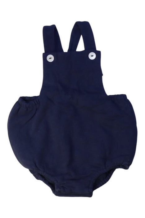 A Navy Overall Shorts from Jacadi in size 6-12M for girl. (Front View)