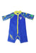 A Blue Wetsuits from Aquasport in size 2T for boy. (Front View)