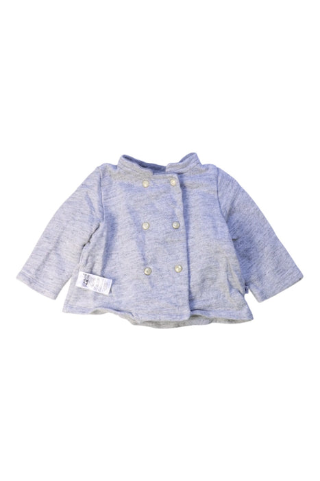A Grey Lightweight Jackets from Petit Bateau in size 6-12M for girl. (Front View)