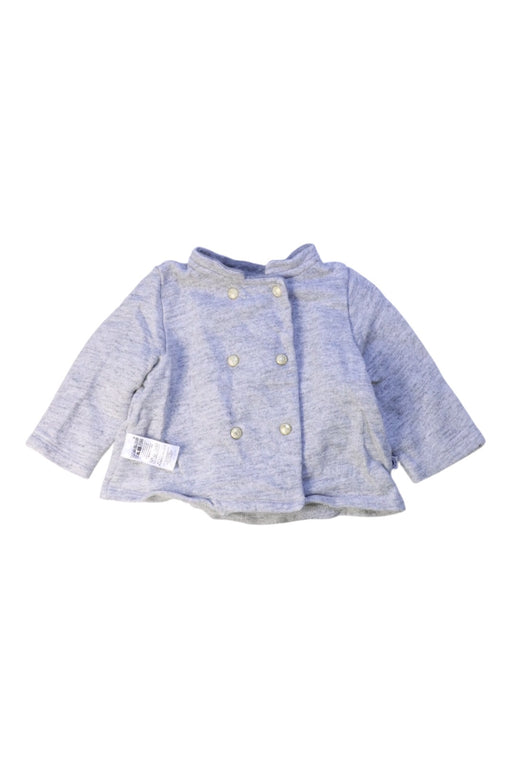 A Grey Lightweight Jackets from Petit Bateau in size 6-12M for girl. (Front View)
