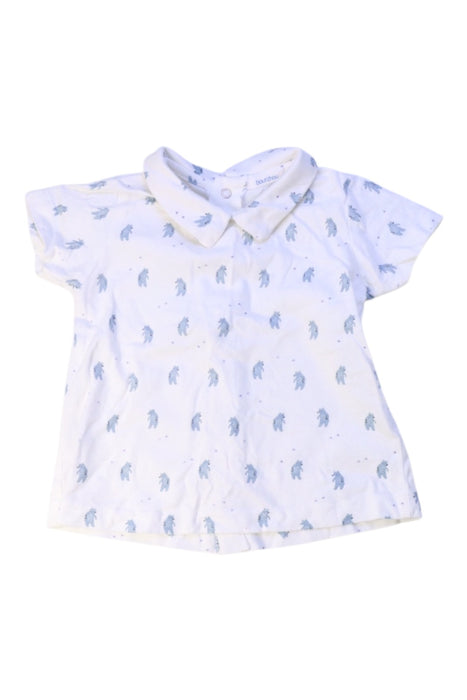 A White Short Sleeve Shirts from Bout'Chou in size 6-12M for boy. (Front View)
