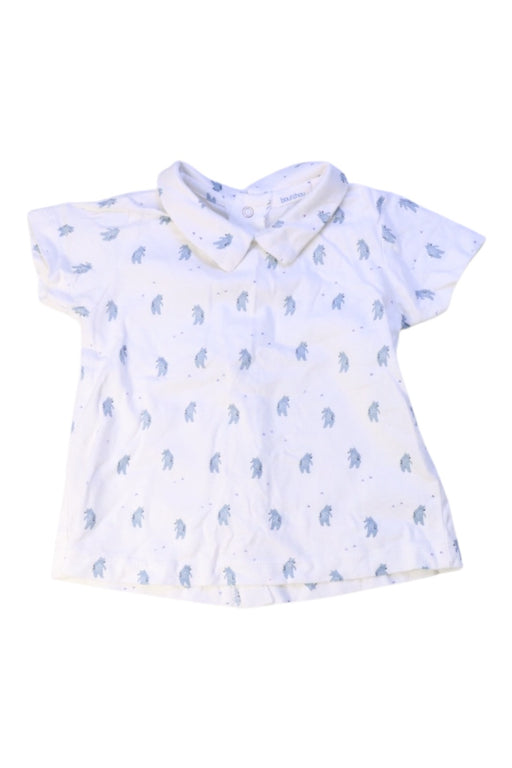 A White Short Sleeve Shirts from Bout'Chou in size 6-12M for boy. (Front View)
