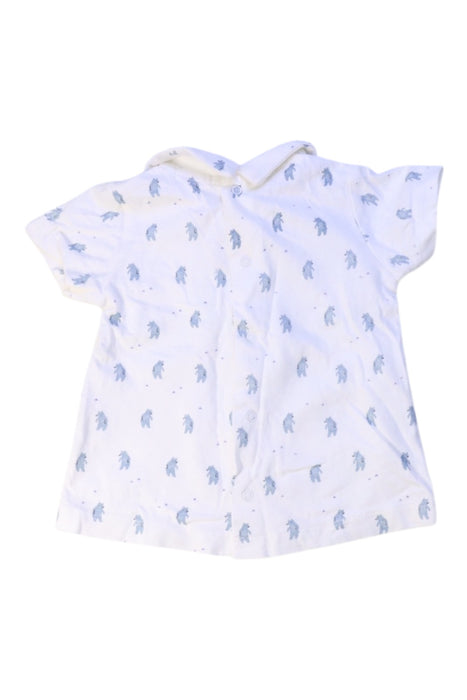 A White Short Sleeve Shirts from Bout'Chou in size 6-12M for boy. (Back View)