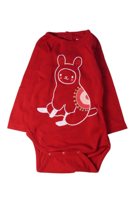A Red Long Sleeve Bodysuits from DPAM in size 6-12M for girl. (Front View)