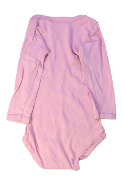 A Pink Long Sleeve Bodysuits from Petit Bateau in size 6-12M for girl. (Back View)