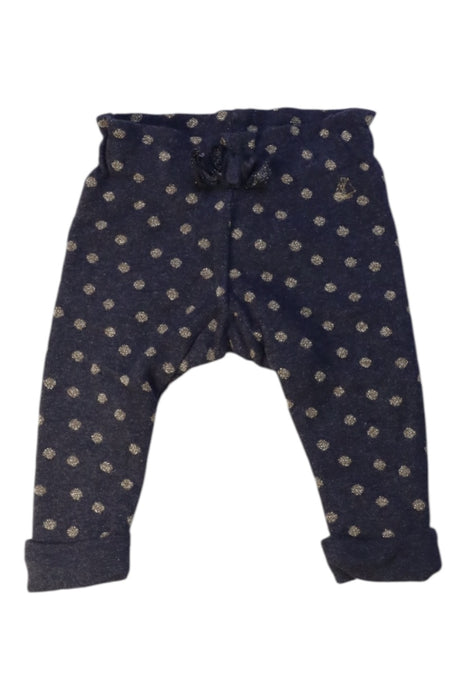 A Navy Casual Pants from Petit Bateau in size 0-3M for girl. (Front View)