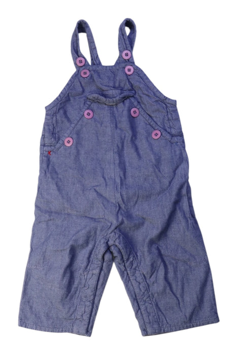 A Blue Long Overalls from DPAM in size 3-6M for girl. (Front View)