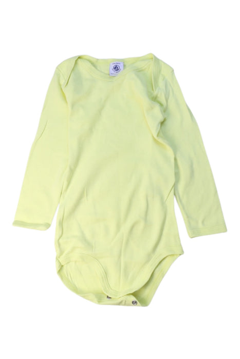 A Yellow Long Sleeve Bodysuits from Petit Bateau in size 2T for girl. (Front View)