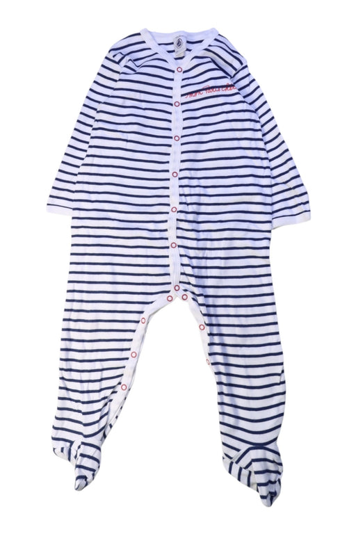 A White Onesies from Petit Bateau in size 12-18M for boy. (Front View)