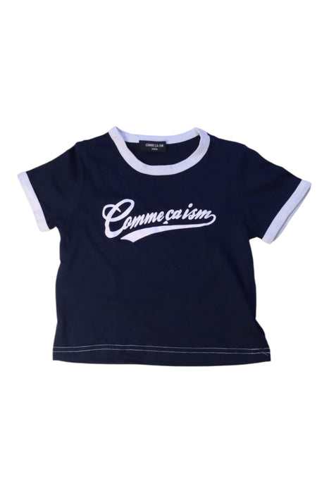 A Navy Short Sleeve T Shirts from Comme Ca Ism in size 2T for boy. (Front View)