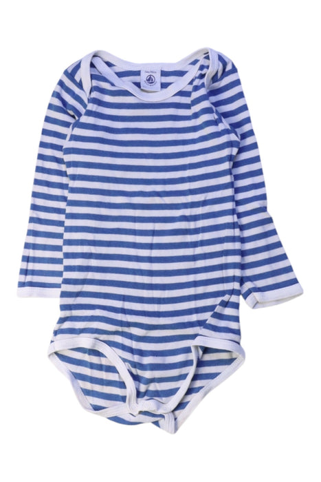 A Blue Long Sleeve Bodysuits from Petit Bateau in size 2T for boy. (Front View)