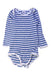 A Blue Long Sleeve Bodysuits from Petit Bateau in size 2T for boy. (Front View)