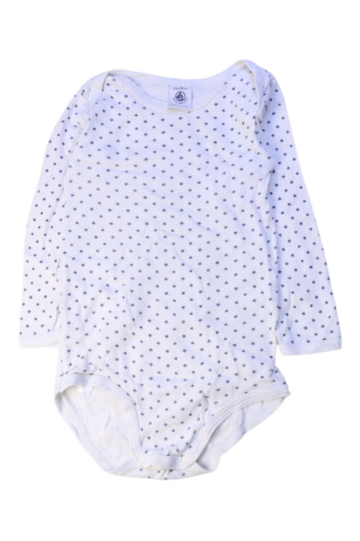 A White Long Sleeve Bodysuits from Petit Bateau in size 2T for boy. (Front View)
