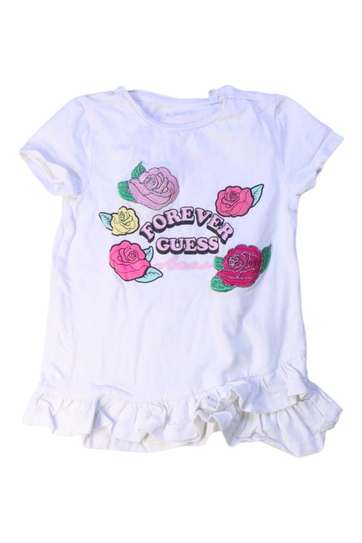 A White Short Sleeve Tops from Guess in size 4T for girl. (Front View)