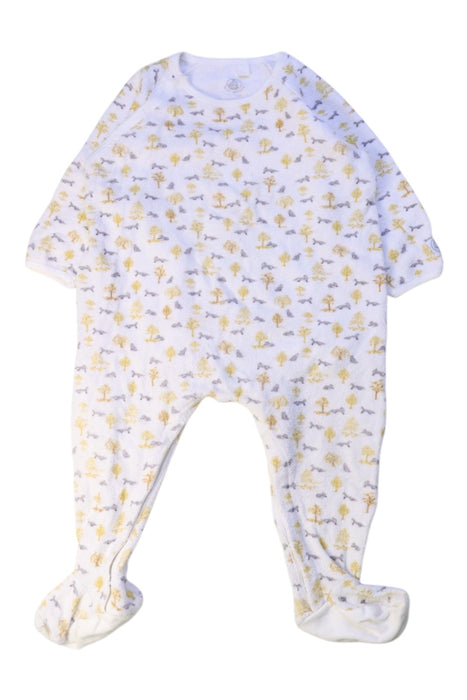 A White Onesies from Petit Bateau in size 6-12M for girl. (Front View)