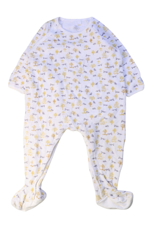 A White Onesies from Petit Bateau in size 6-12M for girl. (Front View)