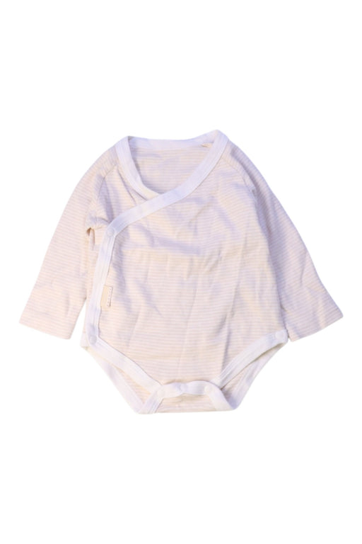 A Beige Long Sleeve Bodysuits from Natures Purest in size 3-6M for boy. (Front View)