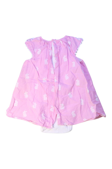 A Pink Sleeveless Dresses from Jacadi in size 6-12M for girl. (Back View)