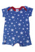 A Blue Short Sleeve Rompers from Petit Bateau in size 0-3M for boy. (Front View)