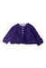 A Purple Cardigans from Jojo Maman Bébé in size 3-6M for girl. (Front View)