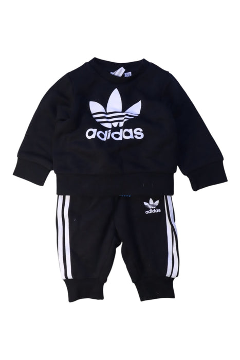 A Black Pants Sets from Adidas in size 3-6M for neutral. (Front View)