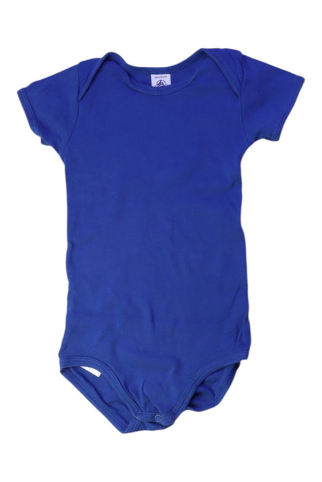 A Blue Short Sleeve Bodysuits from Petit Bateau in size 12-18M for boy. (Front View)