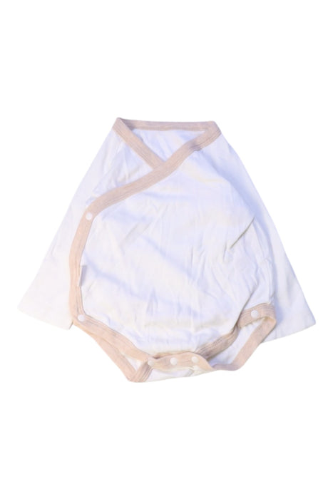 A White Sleeveless Bodysuits from Natures Purest in size 3-6M for girl. (Front View)