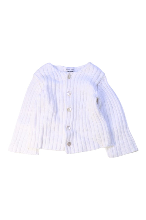 A White Cardigans from DPAM in size 3-6M for girl. (Front View)