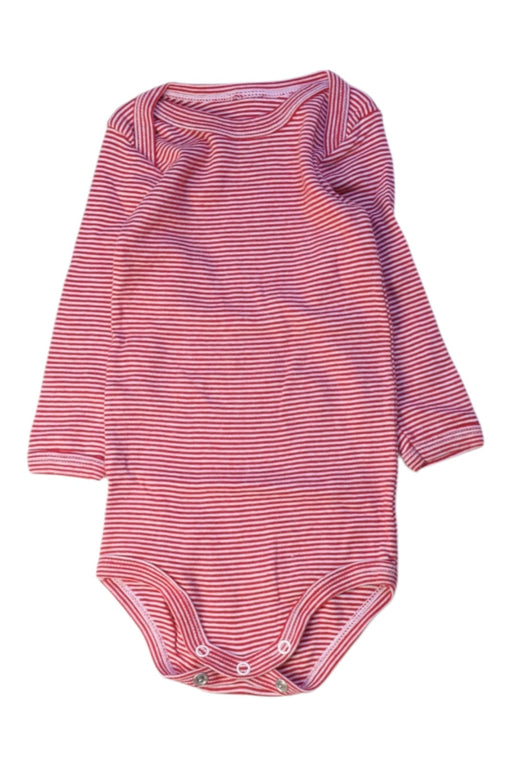 A Red Long Sleeve Bodysuits from Petit Bateau in size 6-12M for boy. (Front View)