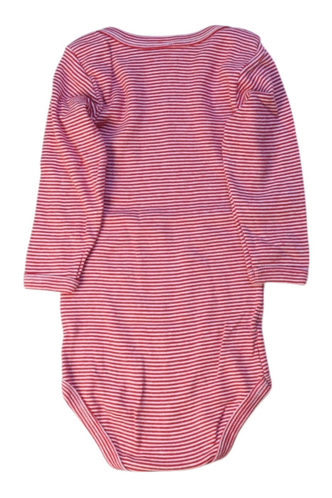 A Red Long Sleeve Bodysuits from Petit Bateau in size 6-12M for boy. (Back View)
