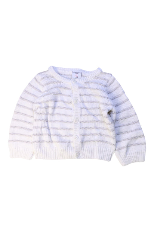 A White Cardigans from Boden in size 3-6M for boy. (Front View)