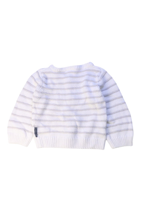 A White Cardigans from Boden in size 3-6M for boy. (Back View)