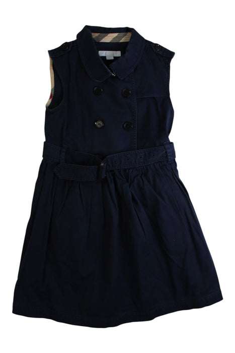 A Navy Sleeveless Dresses from Burberry in size 8Y for girl. (Front View)