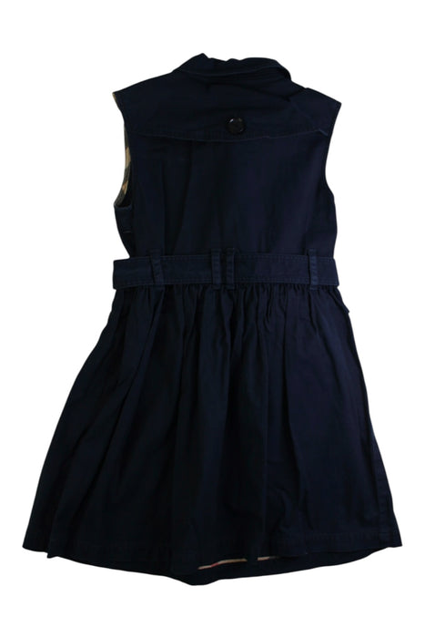 A Navy Sleeveless Dresses from Burberry in size 8Y for girl. (Back View)