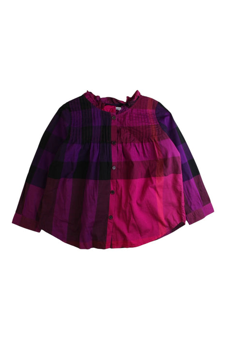 A Pink Long Sleeve Shirts from Burberry in size 4T for girl. (Front View)