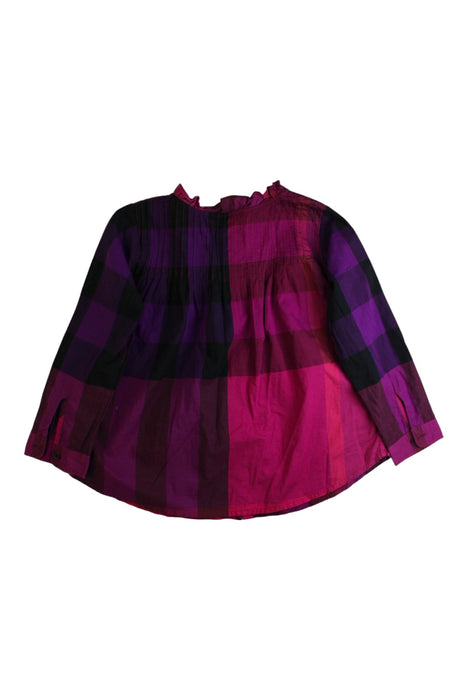 A Pink Long Sleeve Shirts from Burberry in size 4T for girl. (Back View)