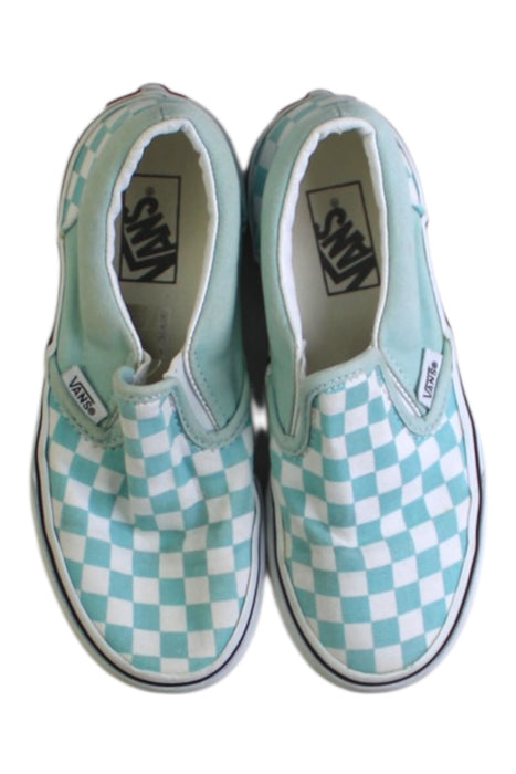 A Green Slip Ons from Vans in size 6T for neutral. (Back View)