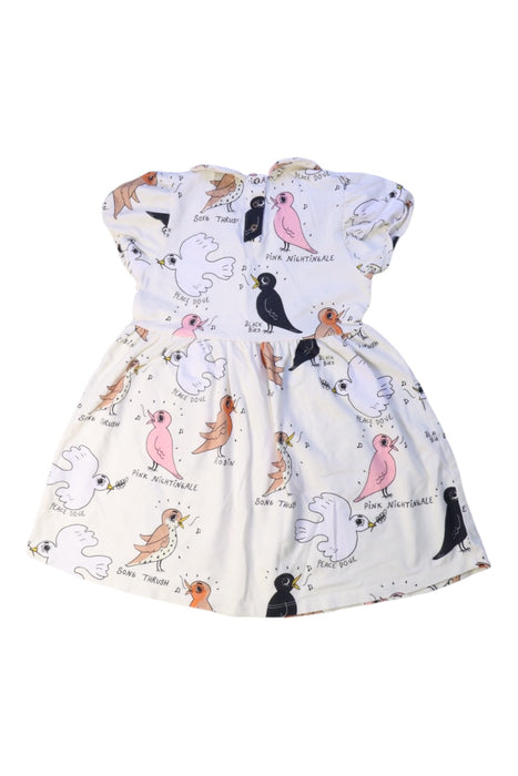 A White Short Sleeve Dresses from Mini Rodini in size 4T for girl. (Back View)