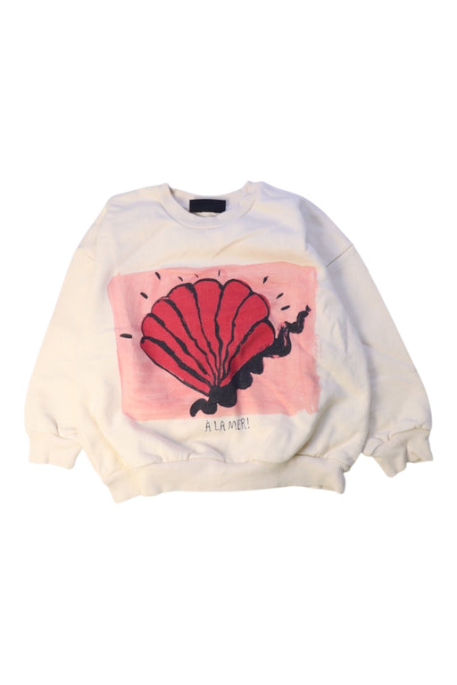 A White Crewneck Sweatshirts from Mini Rodini in size 4T for girl. (Front View)