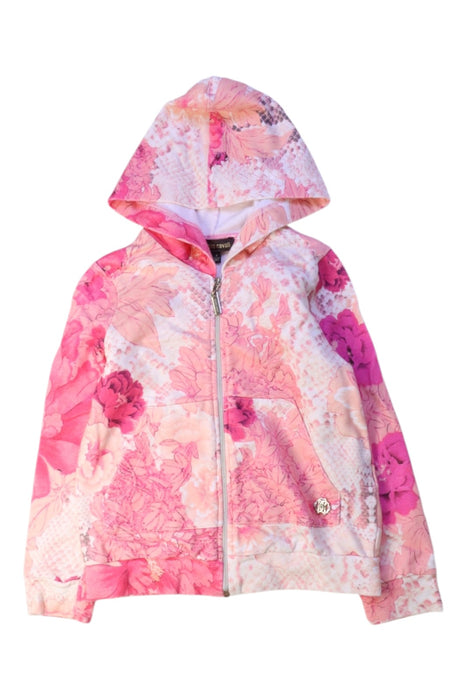 A Pink Hooded Sweatshirts from Roberto Cavalli in size 4T for girl. (Front View)