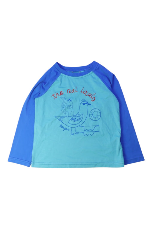 A Blue Rash Guards from Patagonia in size 4T for boy. (Front View)