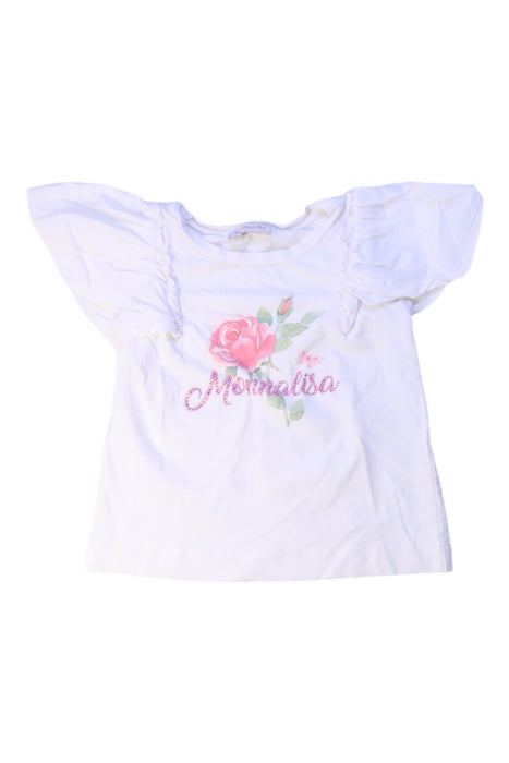 A White Short Sleeve T Shirts from Monnalisa in size 4T for girl. (Front View)
