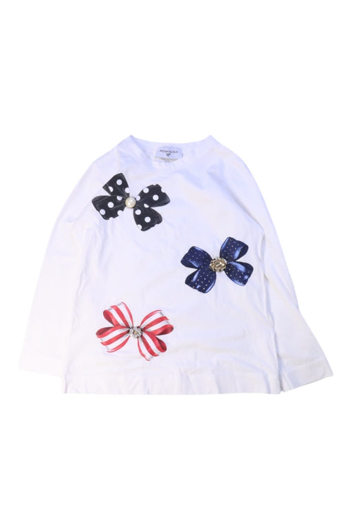 A White Long Sleeve Tops from Monnalisa in size 4T for girl. (Front View)