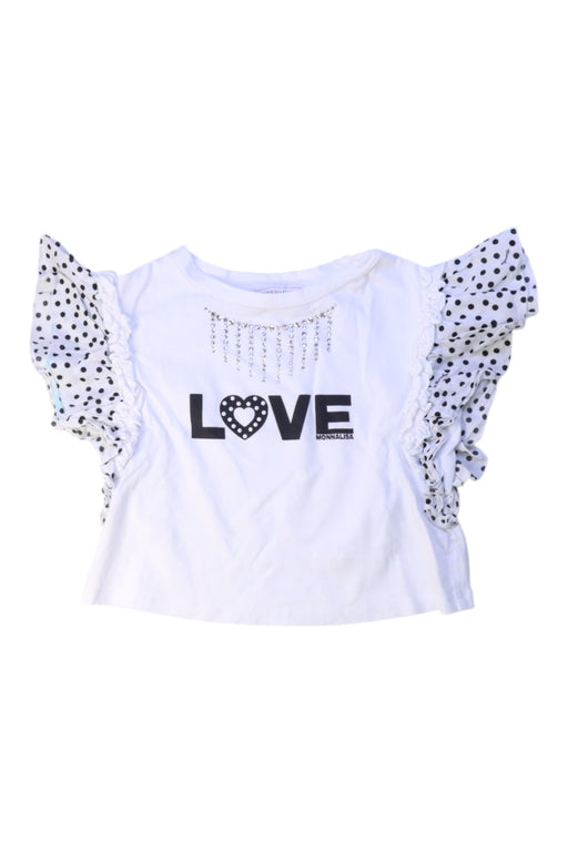 A White Short Sleeve Tops from Monnalisa in size 4T for girl. (Front View)