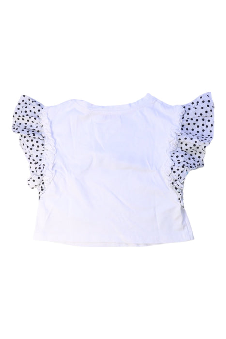 A White Short Sleeve Tops from Monnalisa in size 4T for girl. (Back View)