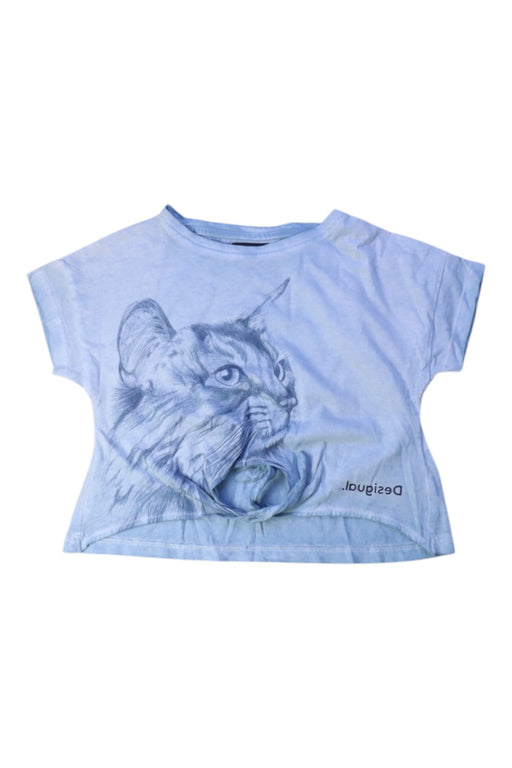 A Blue Short Sleeve T Shirts from Desigual in size 3T for girl. (Front View)