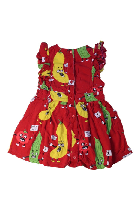A Red Short Sleeve Dresses from Mini Rodini in size 3T for girl. (Back View)