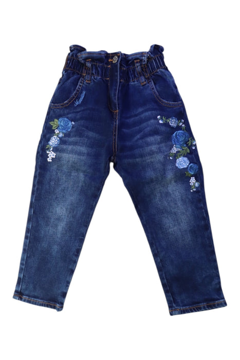A Blue Jeans from Monnalisa in size 4T for girl. (Front View)